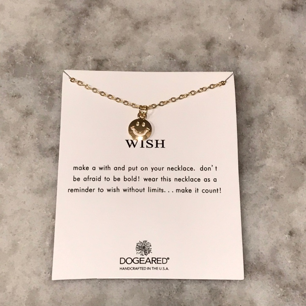 “Sara” emoji smiley face dainty gold necklace